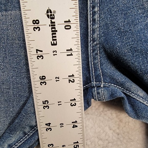 Plus Size Blue Denim Stretch High Rise Embroidered Classic Western Bootcut Jeans - Picture 7 of 16